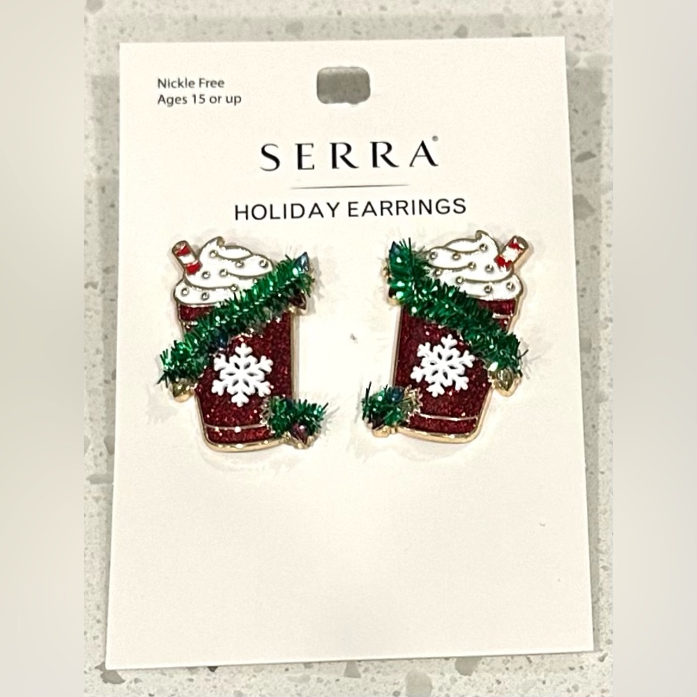 Aldi Serra Hot Cocoa Christmas Holiday Earrings